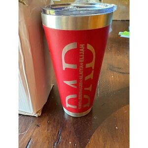Personalized Dad Tumbler, Custom Names Tumbler, Red‎ Stainless Travel Mug NIB
